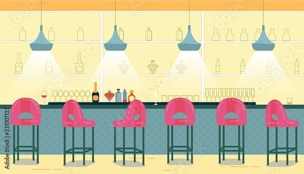 Fototapeta Bar Counter for Drinking Alcoholic Cocktail, Drink