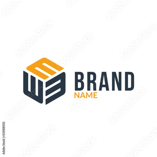 Obraz Letter E / M Hexagonal Box Logo