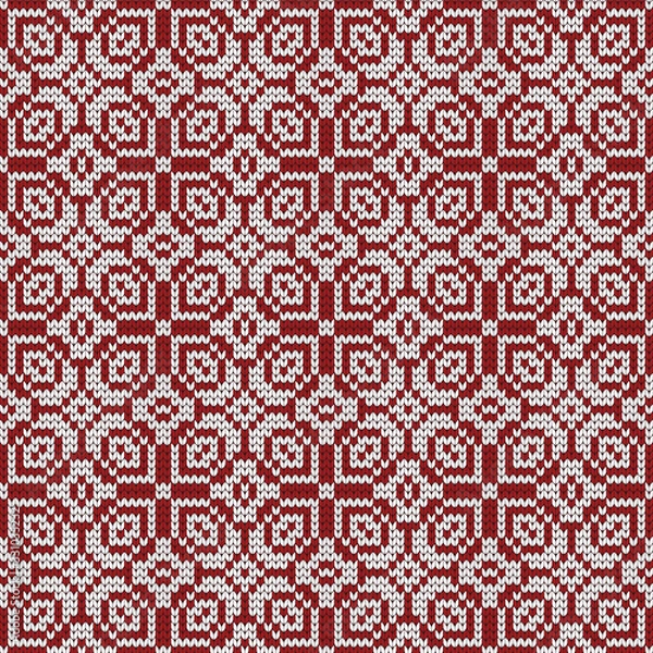 Obraz Knitted winter seamless abstract pattern, Christmas decoration
