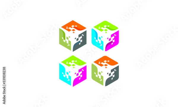 Obraz box icon logo symbol technology vector