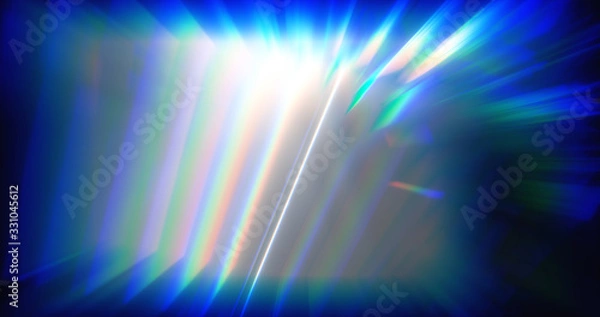 Fototapeta  abstract dynamic blue background in the form of aberration and glare from glass and crystal
