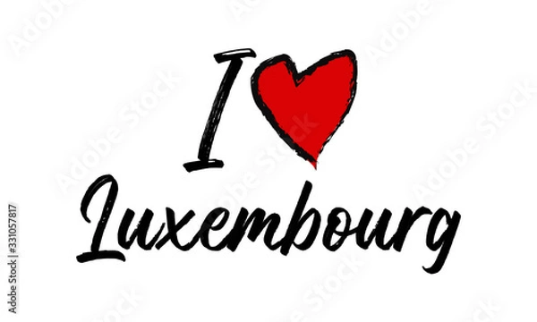 Fototapeta i love luxembourg Creative  Cursive Text  Typography Template.