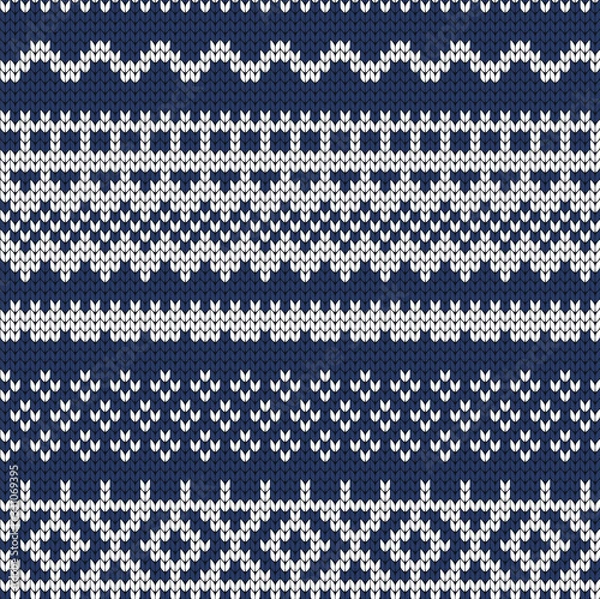 Obraz Knitted seamless decorative fair isle pattern