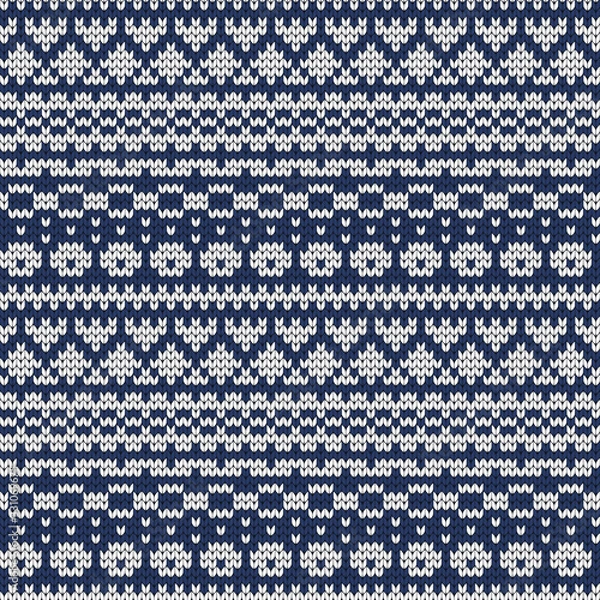 Obraz Seamless abstract fair isle knitted pattern