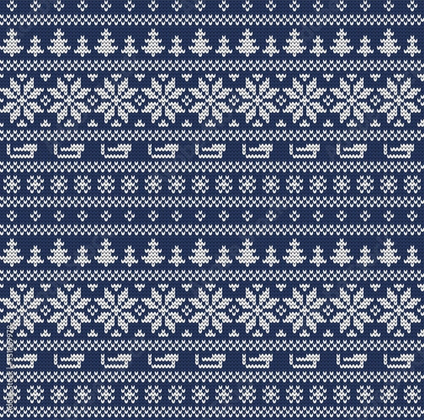 Obraz Winter knitted decorative Norwegian pattern