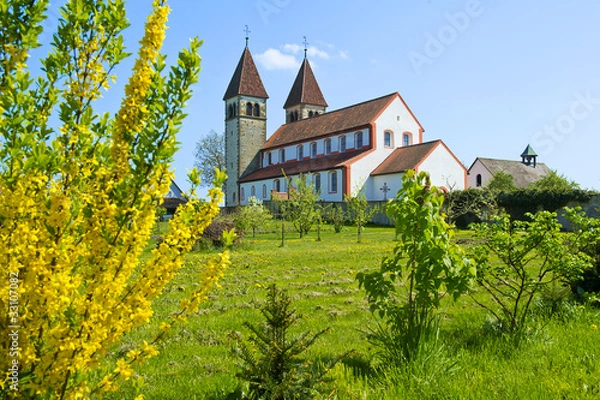 Fototapeta Insel Reichenau mit Kirche St. Peter und Paul