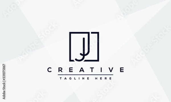 Fototapeta Abstract monogram letter J logo icon design template. Minimalist J JJ creative initial based vector template.