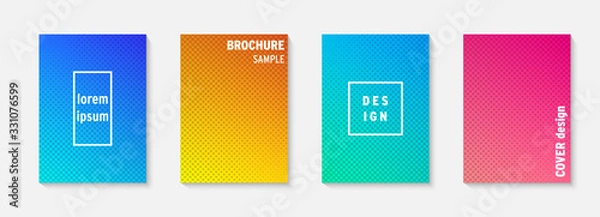 Fototapeta Set of minimal covers vector design. Colorful gradient. Cool modern gradient background design. Cover layout template. Minimal poster template. Modern abstract vector illustration. Geometric poster.