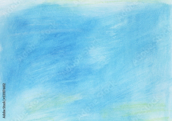 Obraz Aquarelle abstract background, textured surface. Bright blue, hand drawn theme