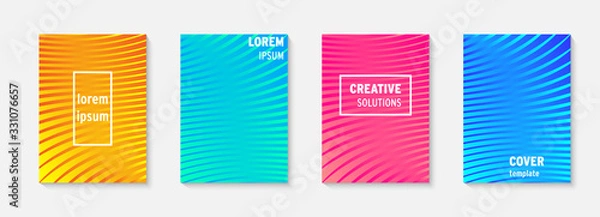 Fototapeta Set of minimal covers vector design. Colorful gradient. Cool modern gradient background design. Cover layout template. Minimal poster template. Modern abstract vector illustration. Geometric poster.