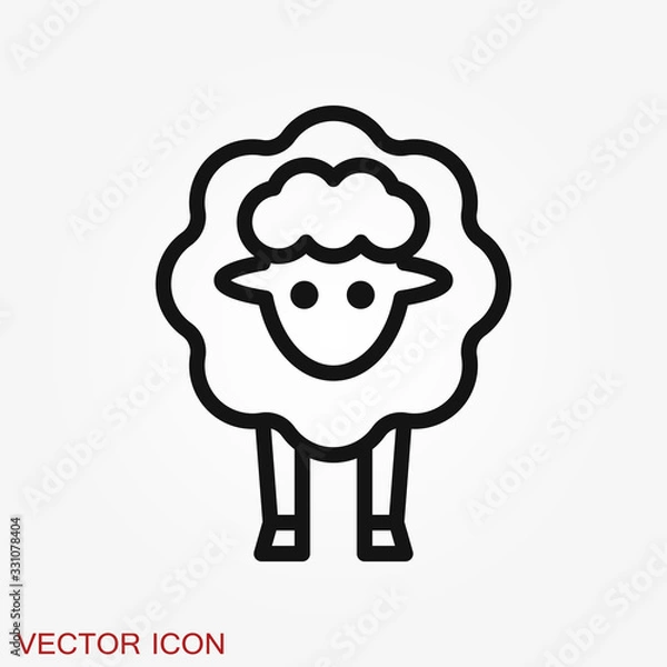 Fototapeta Lamb vector icon. Symbol of sheep on a background