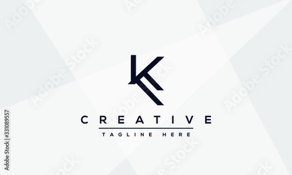 Fototapeta Abstract Monogram letter K Logo design concept. Minimalist k kk creative initial based Vector icon template. Graphic Alphabet Symbol for Corporate Business Company Identity.
