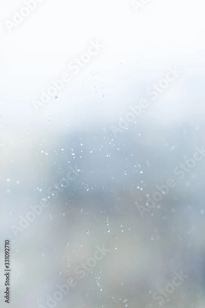 Obraz Texture. Foggy window with flowing water droplets. Can be used as a background.