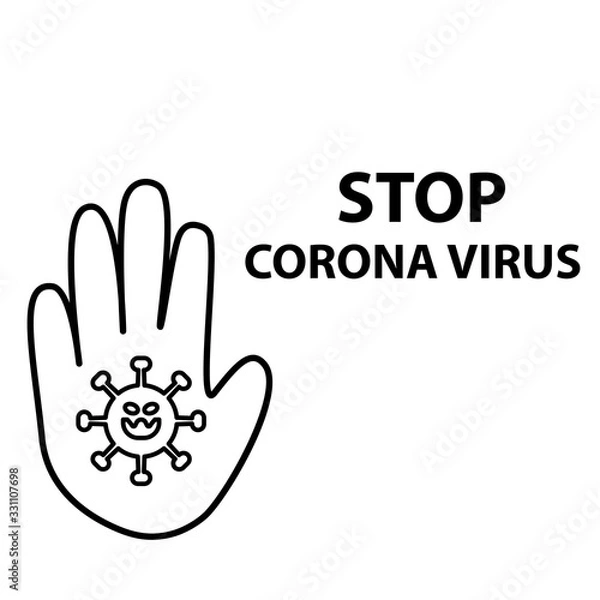 Fototapeta Thin line icons forbidden Coronavirus 2020. Coronavirus in Wuhan, China, Global Spread, and the Concept of Icons Stopping Coronavirus ,vector illustration on white background