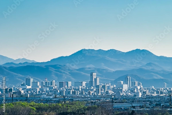 Fototapeta 【北海道】札幌市街地と山