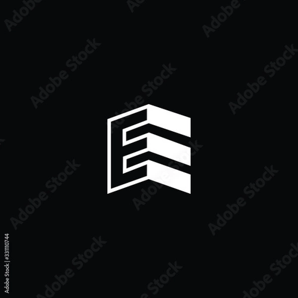 Fototapeta Logo design of E in vector for construction, home, real estate, building, property. Minimal awesome trendy professional logo design template on black background.