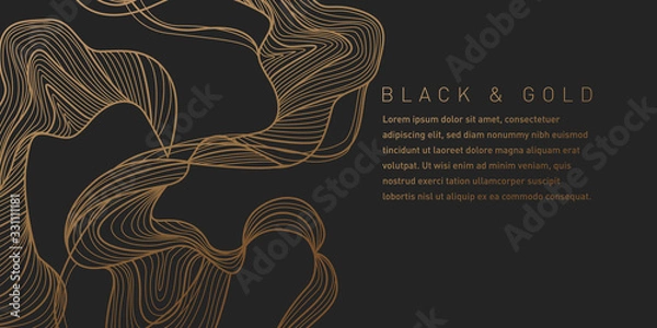 Fototapeta Black and Gold Pattern Background