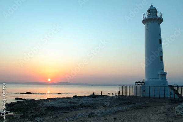 Fototapeta 野間崎灯台夕景