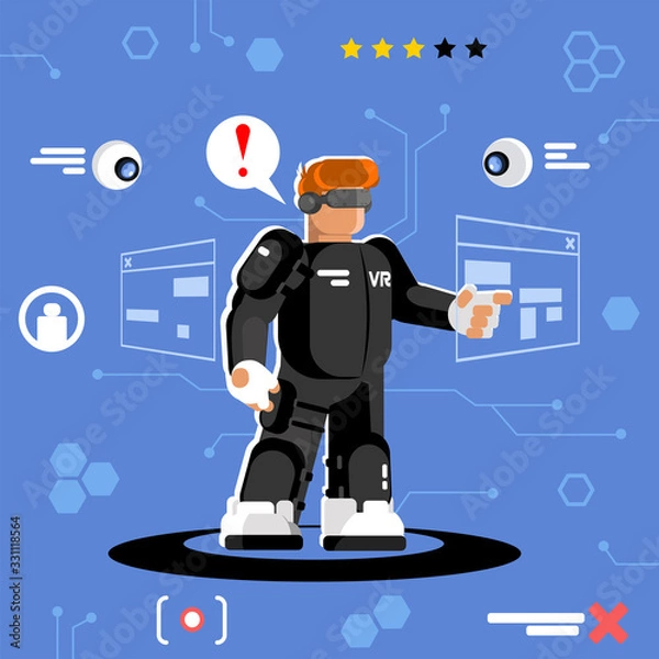 Obraz Virtual technology background vector.