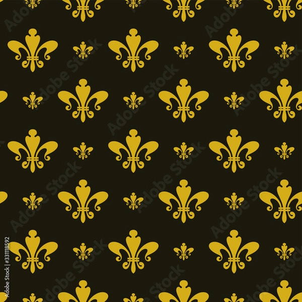 Fototapeta Elegant Seamless Pattern Texture Graphics | Colors: Black, Gold | Vector Background Wallpaper For Your Design