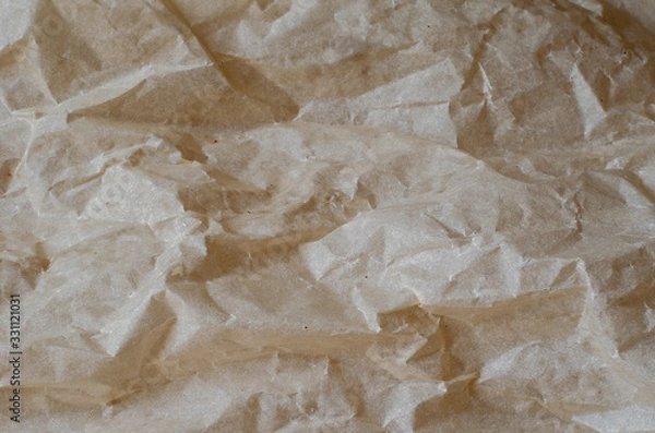 Fototapeta Crumpled tracing paper close-up.