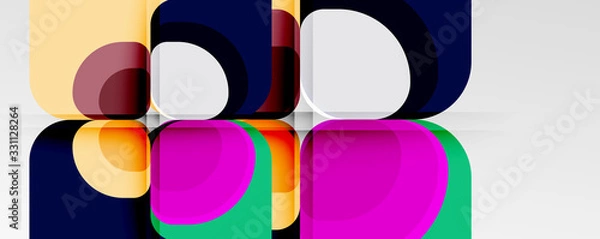 Fototapeta Abstract background - geometric cut paper design flower or square shape composition. Vector Illustration For Wallpaper, Banner, Background, Card, Book Illustration, landing page