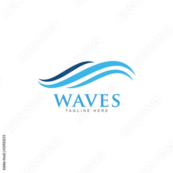 Fototapeta Waves Logo Icon Design Vector