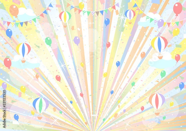 Obraz 紙吹雪　ガーランド　気球	パステルカラー