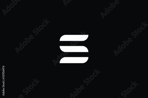 Fototapeta Minimal elegant monogram art logo. Outstanding professional trendy awesome artistic S SC CS initial based Alphabet icon logo. Premium Business logo White color on black background