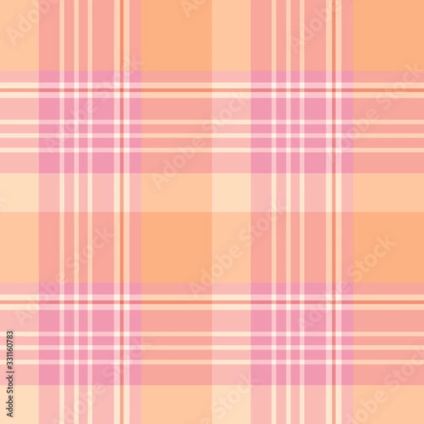 Fototapeta Seamless pattern in great cute pink and light orange colors for plaid, fabric, textile, clothes, tablecloth and other things. Vector image.