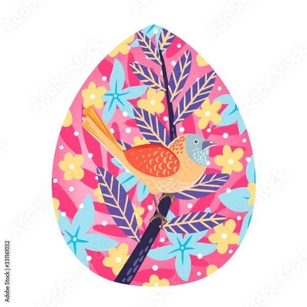 Obraz Cute hand drawn easter egg