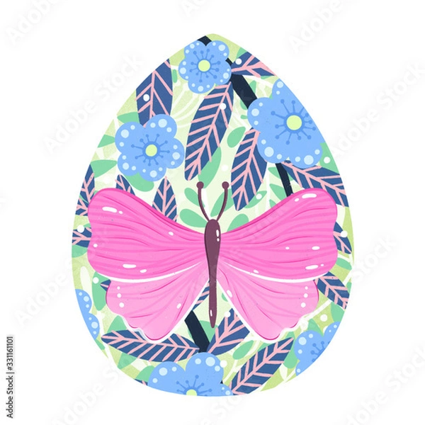 Obraz Cute hand drawn easter egg