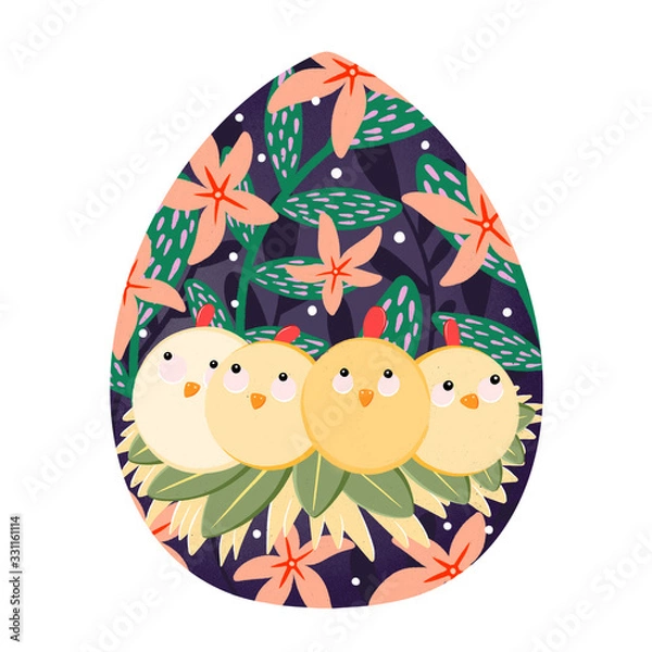 Obraz Cute hand drawn easter egg