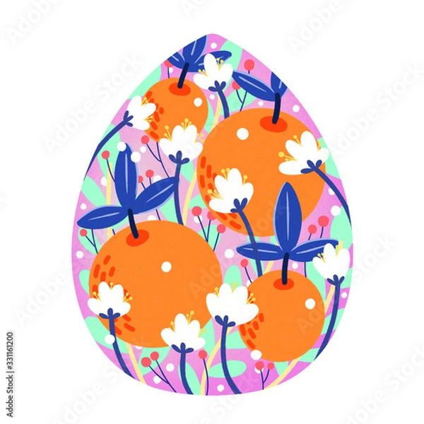 Obraz Cute hand drawn easter egg