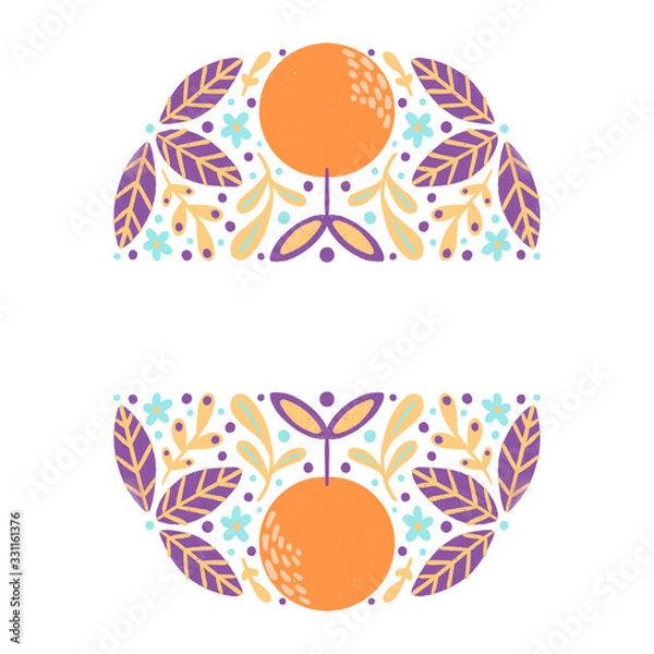 Obraz Cute hand drawn floral frame