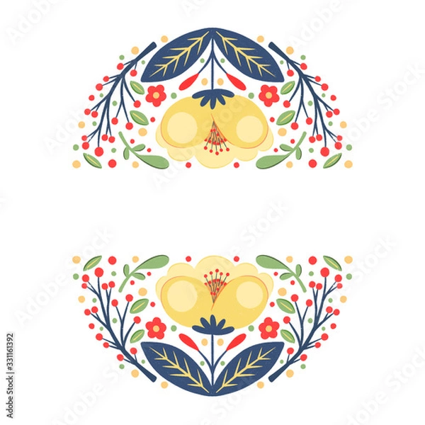 Obraz Cute hand drawn floral frame