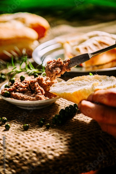 Fototapeta Vietnamese breads with paté