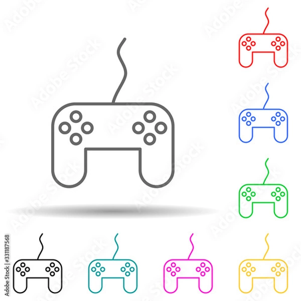 Fototapeta Relaxation in game multi color set icon. Simple thin line, outline of relaxation icons for ui and ux, website or mobile application