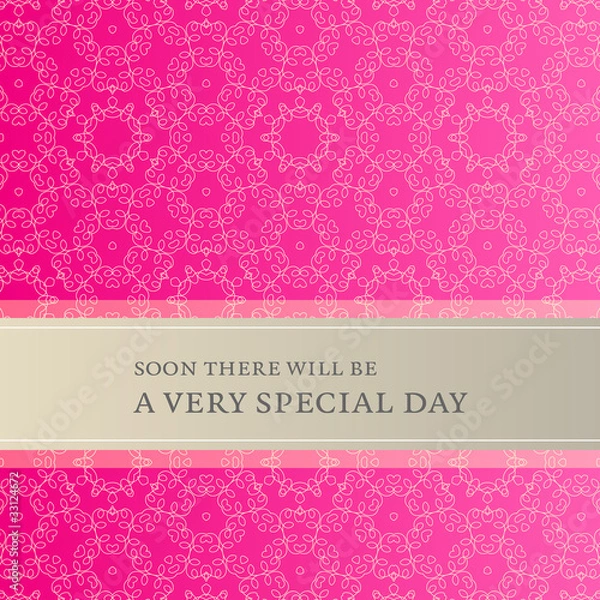 Obraz Invitation card with lace pattern and banner