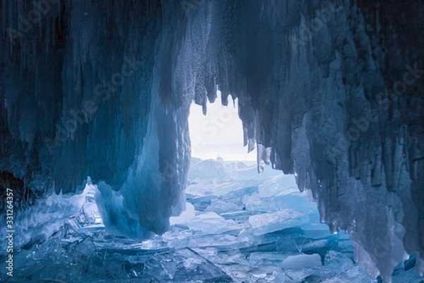 Obraz Amazing ice cave in baikal, Russia.