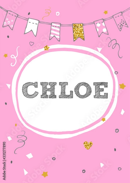 Fototapeta Chloe name vector card