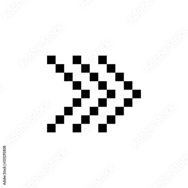 Fototapeta arrowheads, speed and arrow icon. Perfect for application, web, logo, game and presentation template. icon design pixel art and line style