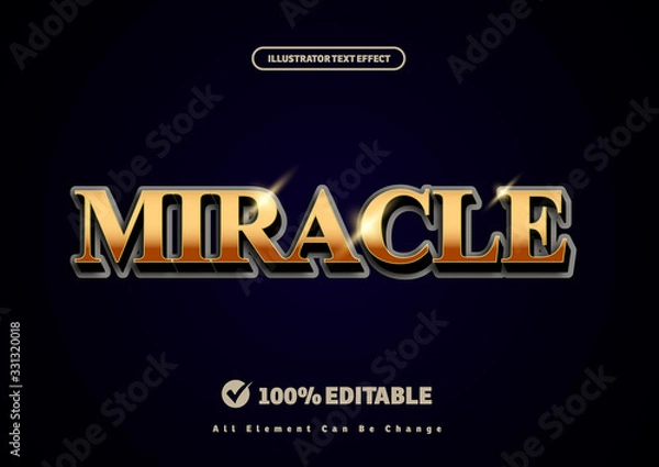 Obraz Editable text effect-Gold text style eps vector illustration