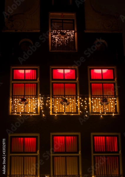 Fototapeta red light building in Amsterdam 