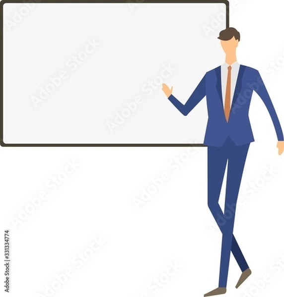 Obraz コンサルタント　ホワイトボード　講義　ベクター　ホワイトボード　イラスト