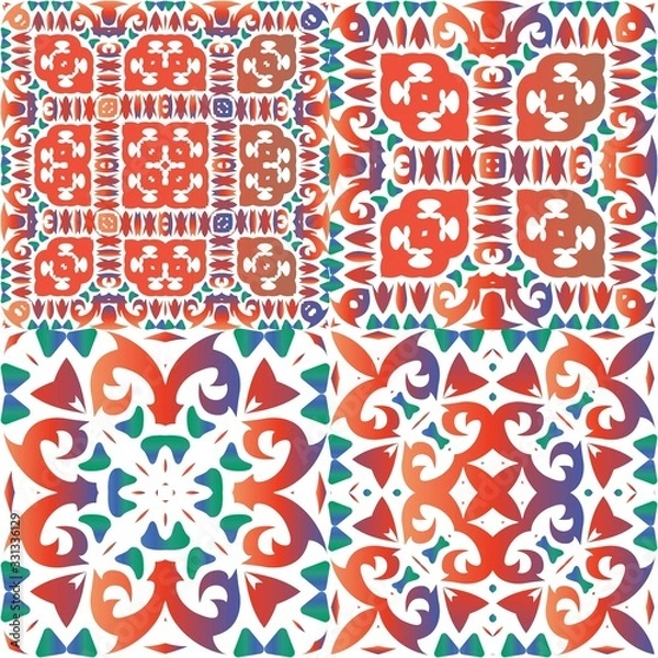 Fototapeta The traditional ornate motive in ceramic tile.