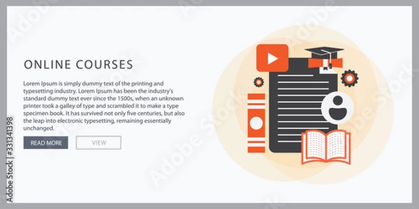 Obraz concept with "e-learning" online education and learning