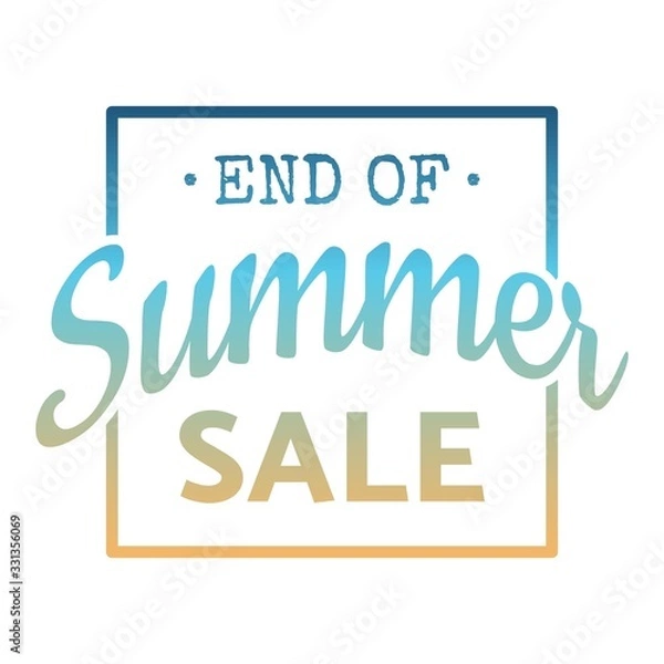Fototapeta End of summer sale word concept. Vector illustration isolated on white background