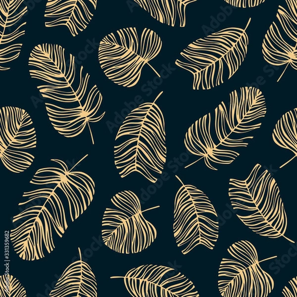 Obraz Seamless pattern with hand drawn leaves.