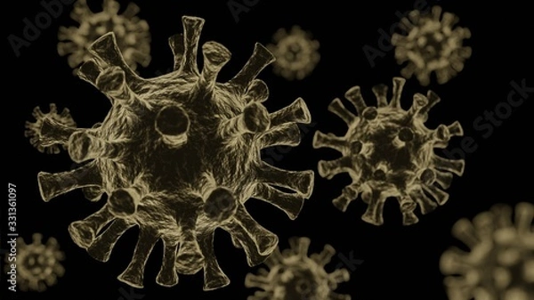 Obraz Coronavirus with black background